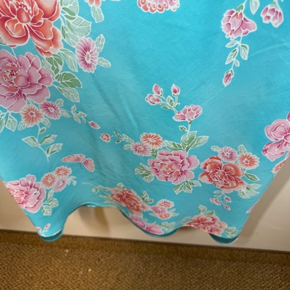 Vintage La Vie en Rose Blue Floral Y2K 90s Slip Style Maxi Dress Size L - Picture 8 of 13